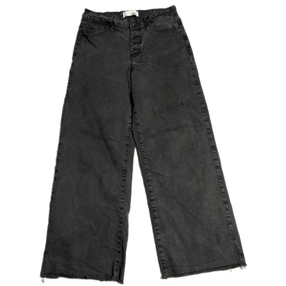 Vervet Denim - Vervet Womens 29‎ High Rise Wide Leg Jeans Gray Raw Hem Stretch Denim
